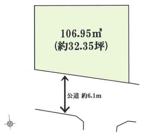 【土地】鶴ヶ島市脚折建築条件無し売地 全1区画の土地図|陽当り良好です！