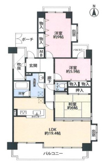 【間取り】 | 【リフォーム済み！】サニークレストグランテージ園田 | ファミリー様におすすめのゆったりとした３LDKの間取りです♪