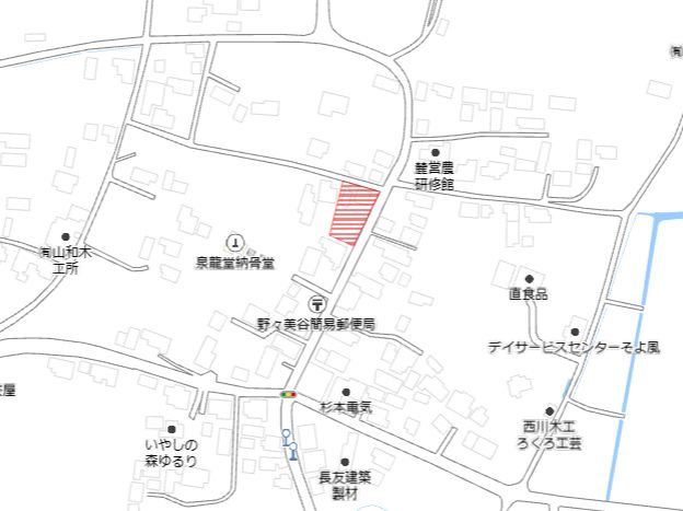 都城市野々美谷町の売地の土地図