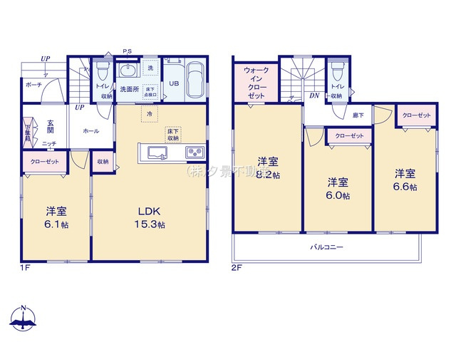 《仲介手数料無料》北区日進町２丁目55-1(全1戸)新築一戸建ての間取り
