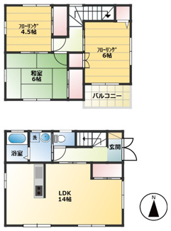 【間取り】 | エーデルハイム新湯野Ⅱ | 3LDK