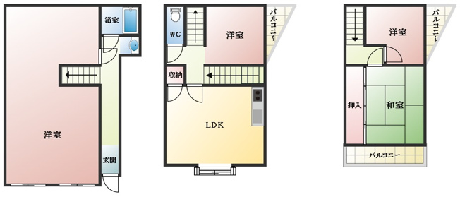 【間取り】 | 古市6丁目貸家