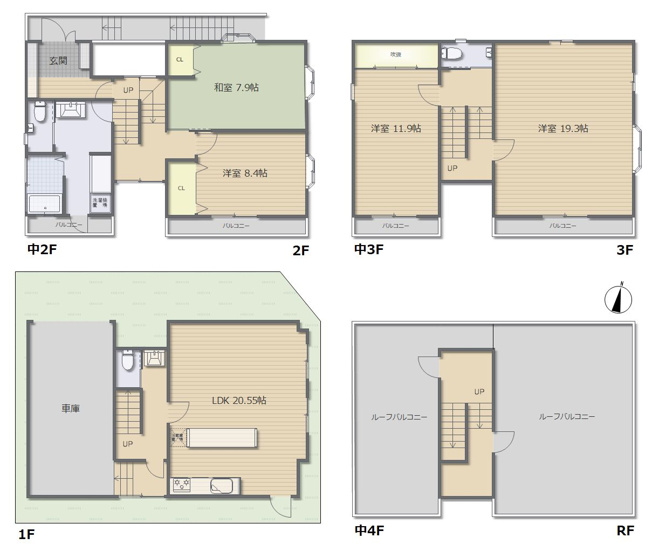 【間取り】 | 新座市栄５丁目　中古戸建て | 4LDK・土地面積103ｍ2・建物面積191.63ｍ2