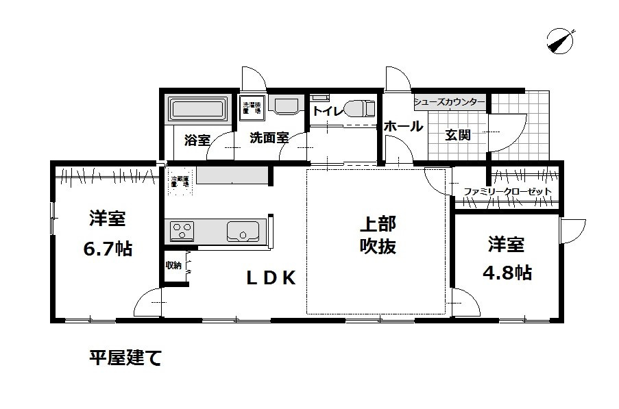 塩尻市大字大門　新築未入居住宅セキュレア塩尻大門3号棟の間取り