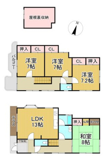 【間取り】 | 川西市多田院2丁目15-2　中古一戸建て