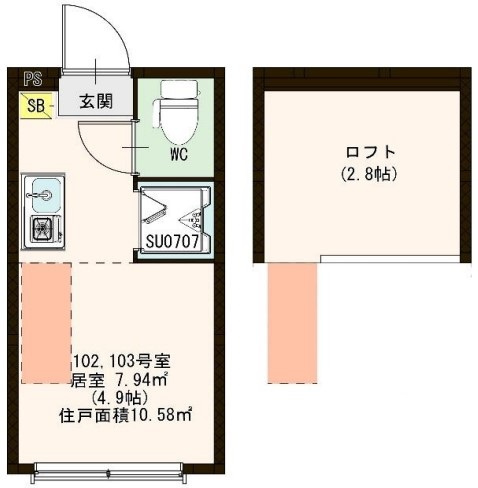 杉並区西荻北５丁目のアパートの間取り