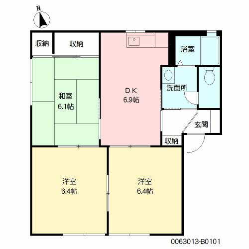 ＡＸＩＳ桑野Ⅲ　Ｂ棟の間取り|使い勝手の良い間取りです♪