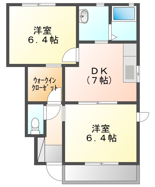 カトレアハイツⅡ　Ｄの間取り
