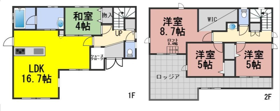 ６４４８４　岐阜市水海道中古戸建ての間取り