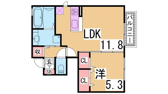 神戸市須磨区妙法寺字筆前のアパートの間取り