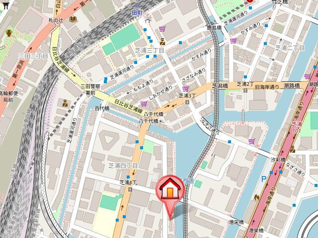 【地図】レジディア芝浦