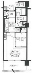 大阪市天王寺区筆ケ崎町の賃貸マンションの間取り