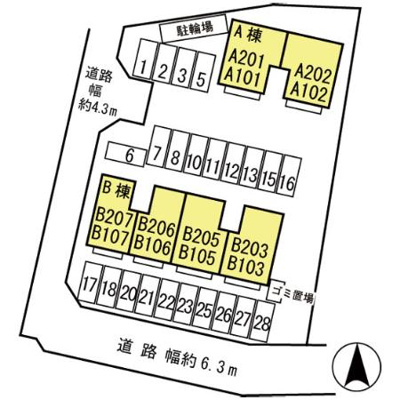 【区画図】 | グレイス藤並 B棟
