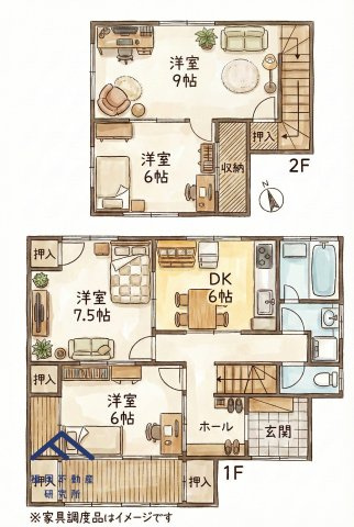 糟屋郡粕屋町大字仲原　戸建ての間取り