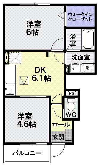 エーデルハイム　Ａの間取り|間取図