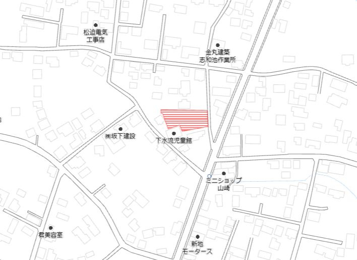 都城市下水流町の売地の土地図