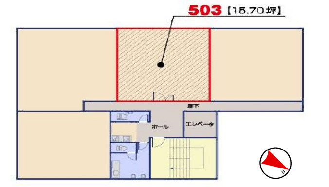 近江八幡市鷹飼町の事務所の区画図