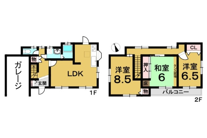 中古戸建　畑野町土ヶ畑大タワの間取り