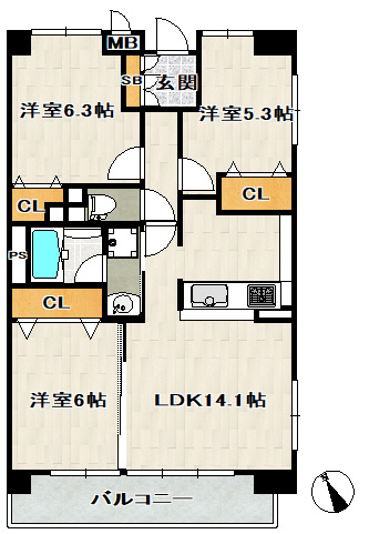 ＫＤＸ宝塚レジデンスの間取り