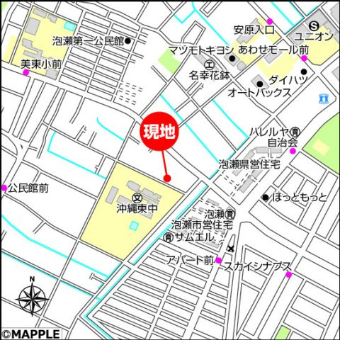 ハートフルタウン沖縄市桃原　G号棟の地図