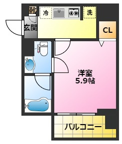 LOG武蔵小杉の間取り|オートロック・宅配ボックス完備♪