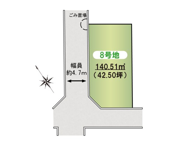 阪南市尾崎町４丁目　建築条件無し土地分譲の土地図|都市ガス　公共下水引き込み済