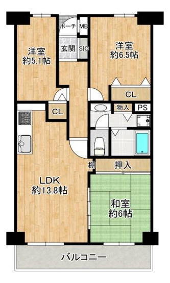 【間取り】 | 須磨・名谷ハウス1号棟