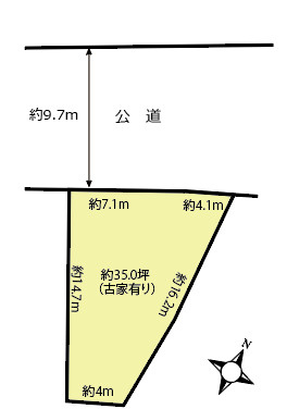 『北坂戸駅』まで15分。県道に面する住宅用地・店舗用地として検討可能な売地の土地図