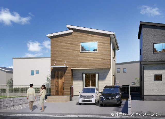 島之内　A号棟　新築戸建の外観パース