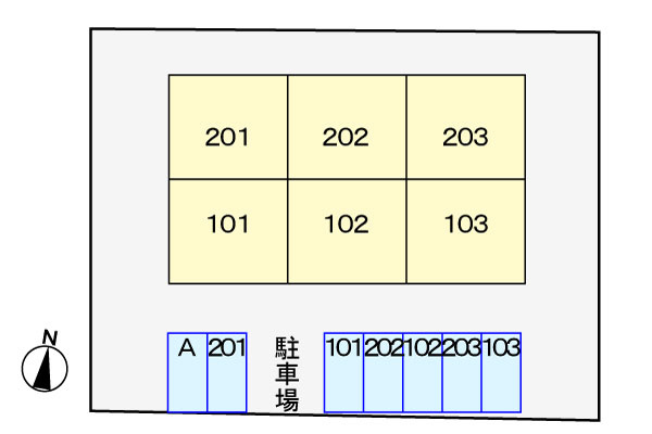 クレセント新町Ⅱの区画図