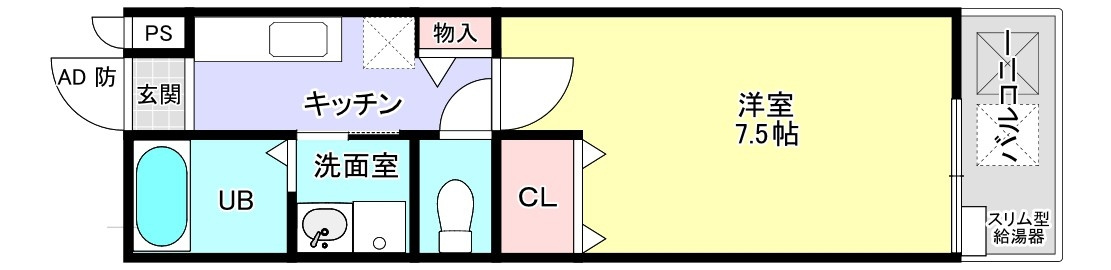 アジュール石津A棟　102号室の画像