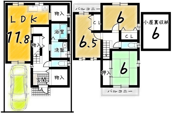 嵯峨中又町の間取り