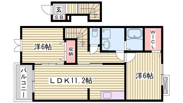 明石市大久保町西島のアパートの間取り