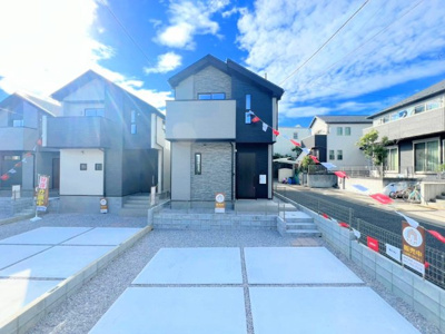 【外観】 | ◇◆横浜市青葉区若草台1期　新築一戸建て◆◇ | ◆堂々たる趣ながら、主張し過ぎずどこか余裕を感じさせるシャープなフォルムで佇む邸宅は、晴天の空と照らし合わせる事で、本来あるべき完成形の姿を見せてくれます。