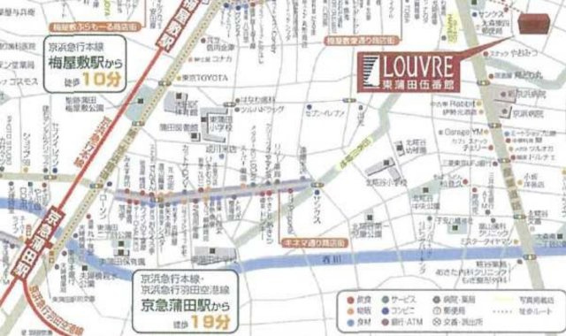 ルーブル東蒲田伍番館の地図