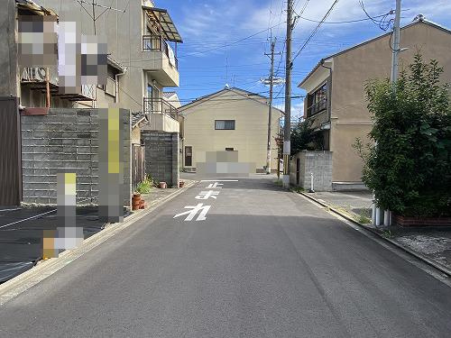 上京区堀川町 新築戸建(1号地)の前面道路含む現地写真