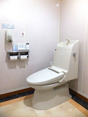 売中古戸建（店舗付）　伊豆の国市長岡のトイレ|壁紙が白なので空間が広く感じます。コンパクトな設計で空間を広く感じさせるデザインになっています。