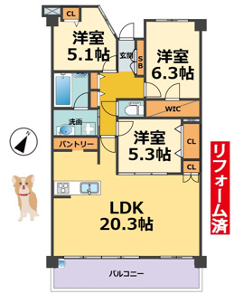 【間取り】 | ルネヒューマンズガーデンパラディオＣ棟