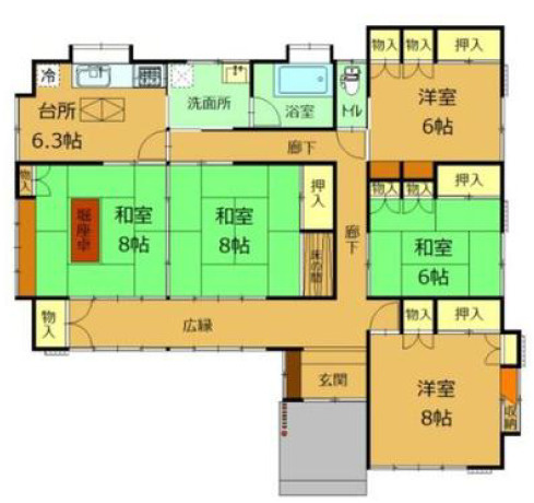 【間取り】 | 桐生市川内町２丁目　平屋中古
