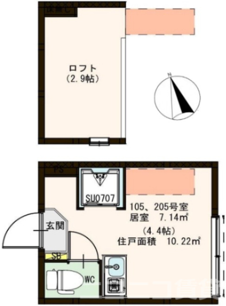 杉並区永福２丁目のアパートの間取り