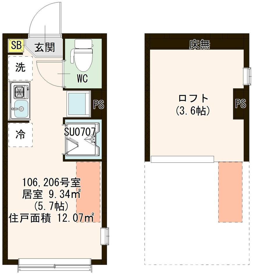 江戸川区平井６丁目のアパートの間取り