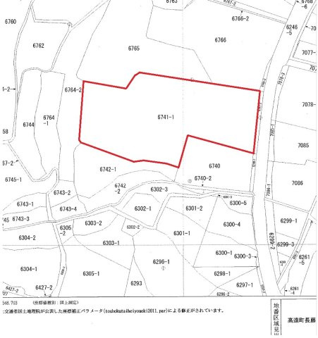 伊那市高遠町長藤栗田　土地の土地図