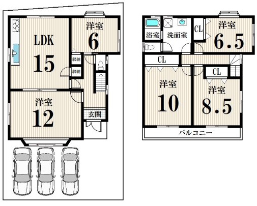 衣笠赤阪町中古戸建の間取り