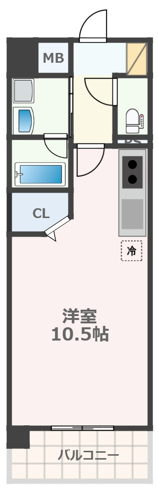 熊本市南区田迎６丁目の賃貸マンションの間取り
