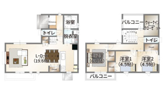 【参考プラン】 | 城陽市寺田深谷　3区画　1号地　売土地　建築条件付き | 自由設計になりますので設計士と直接お話していただきオンリーワンのおうちづくりが可能です！需要の多いランドリールームも実現可能です。一緒に楽しくお家づくりをしていきましょう！