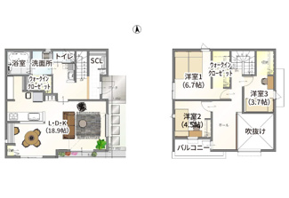 【参考プラン】 | 城陽市寺田深谷　3区画　3号地　売土地　建築条件付き | 自由設計になりますので設計士と直接お話していただきオンリーワンのおうちづくりが可能です！需要の多いランドリールームも実現可能です。一緒に楽しくお家づくりをしていきましょう！