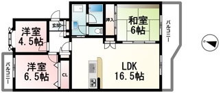 【間取り】 | ヴェルディール仰木第壱号棟