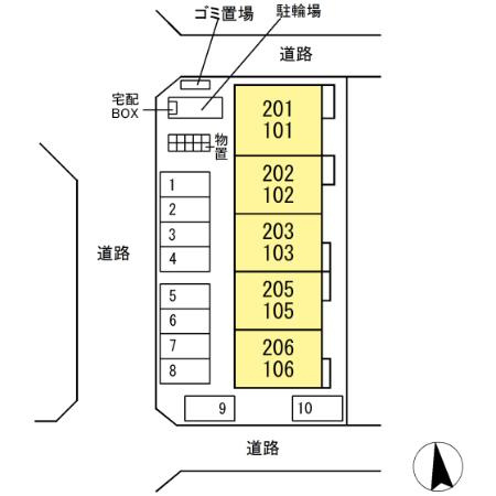 セレスティア八木田の区画図