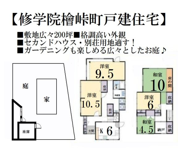 修学院檜峠町　中古戸建住宅の間取り