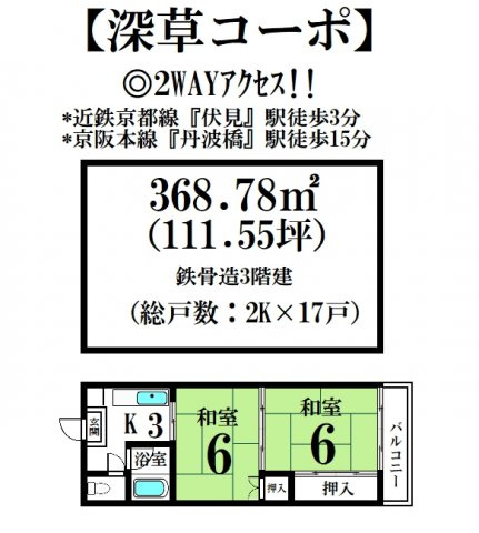 深草コーポの間取り